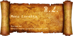 Menz Loretta névjegykártya
